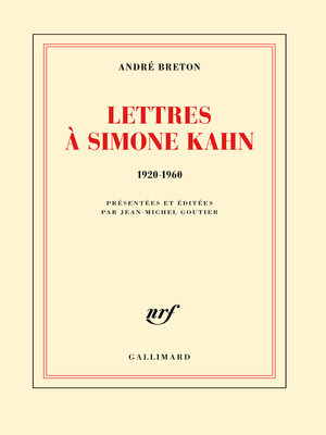 cover image of Lettres à Simone Kahn (1920-1960)
